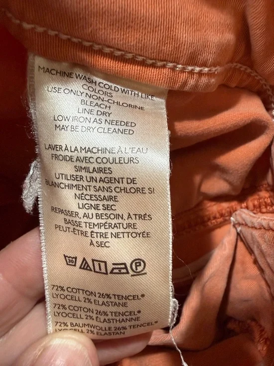 Pilcro Anthropologie Wide Leg Crop Pants Orange Utility High Rise 25 - Picture 11 of 12